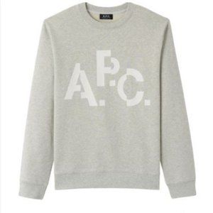 A.P.C MENS SWEAT NEW DECALE SWEATSHIRT IN GREY